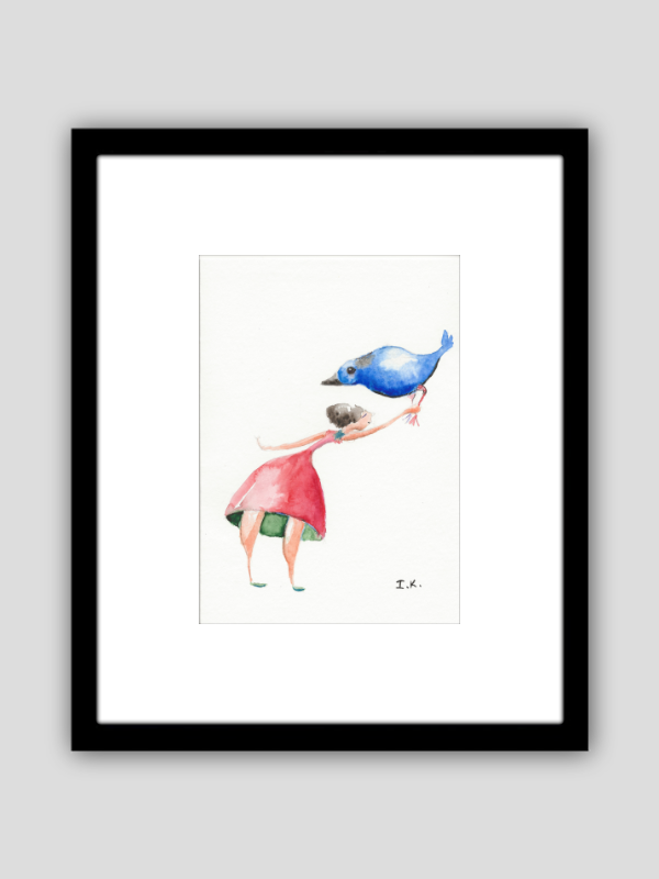 Lady with Blue Bird